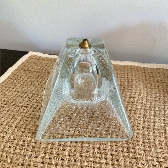 CRYSTAL GLASS PYRAMID OIL LAMP BUBBLY CANDLE MADE IN POLAND - Picture 1 of 8